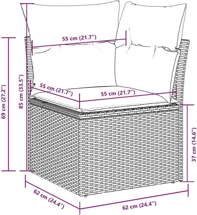 Produktbild VidaXL 10-tlg. Garten-Lounge-Set mit Kissen