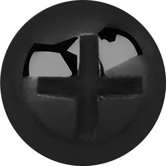 Star Piercing Dermal Anchor Kreuzschlitzkopf schwarz (Chirurgenstahl 316L)