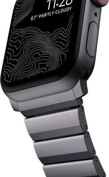 Actual product image Nomad Bracelet Aluminium Apple Watch Gray (21.5 mm, Aluminium, Stainless steel 316, grade N52 magnet)