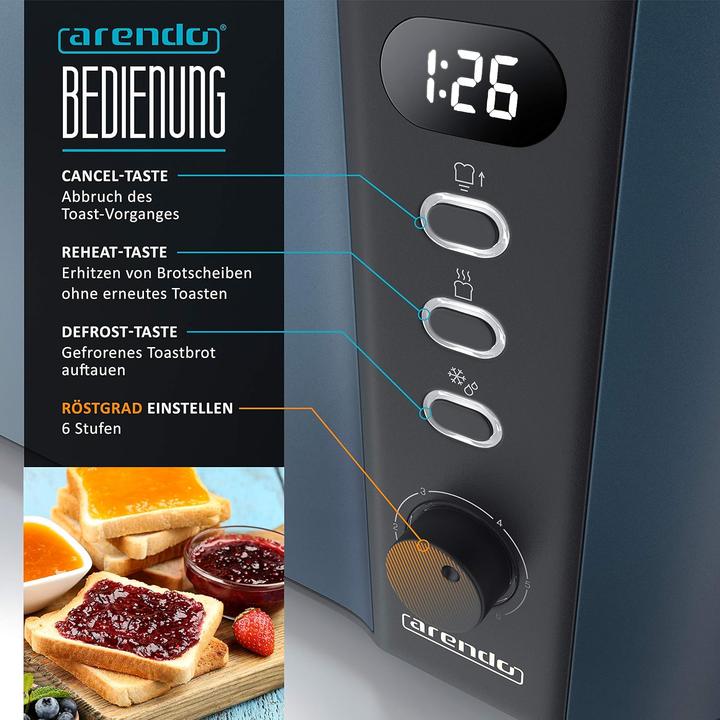 Produktbild Arendo Frukost Langschlitztoaster mit Displayanzeige