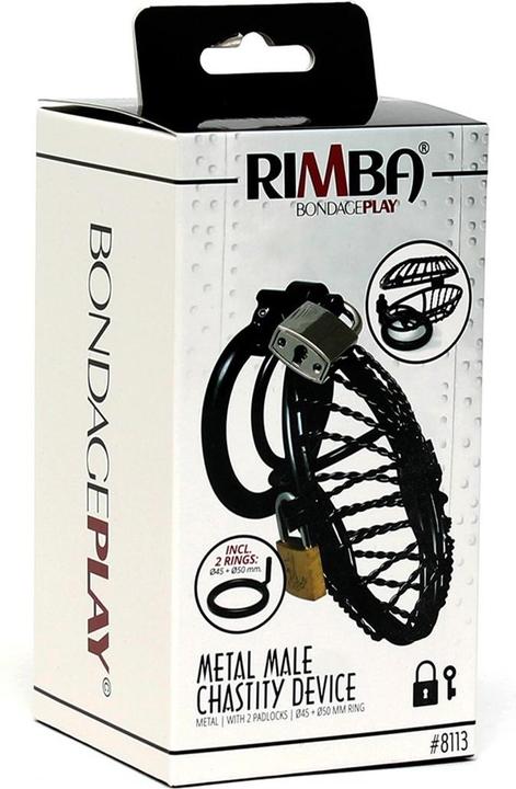 Image du produit Rimba Dispositif de chasteté mâle en métal avec 2 padlocks