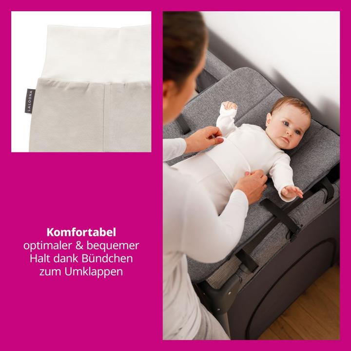 Produktbild La Loona LaLoona Babyhosen Strampelhose 2er Pack - Stripes - Light Taupe - (68)