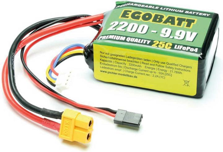 Image du produit Pichler Modélisme Pack d'accus (LiIon) Accu LiFe EGOBATT 2200 9.9V (25C) (9.90 V, 2200 mAh)