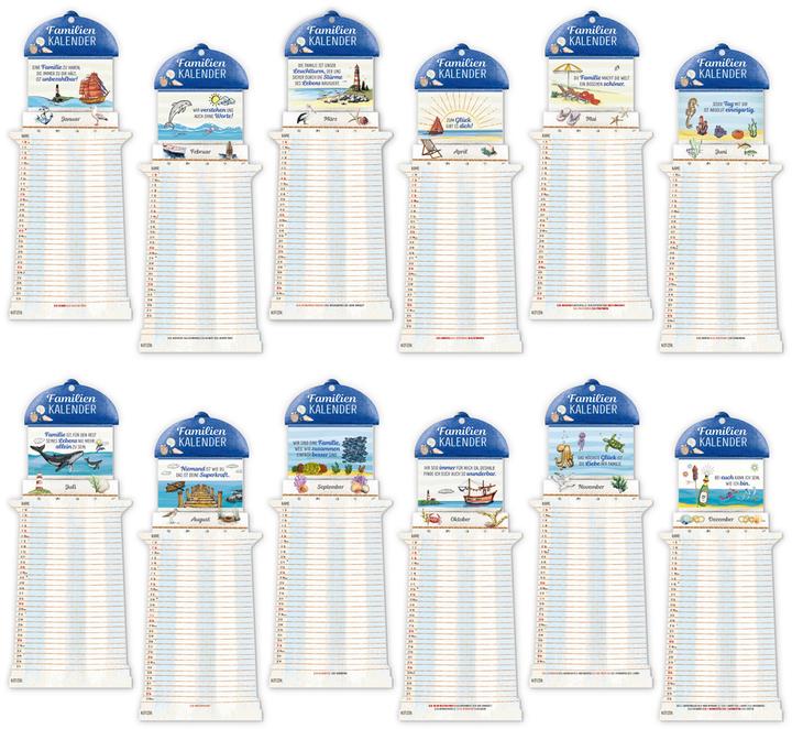 Produktbild Trtsch Formkalender Familienkalender Leuchtturm 2026 (Harter Einband, Deutsch)