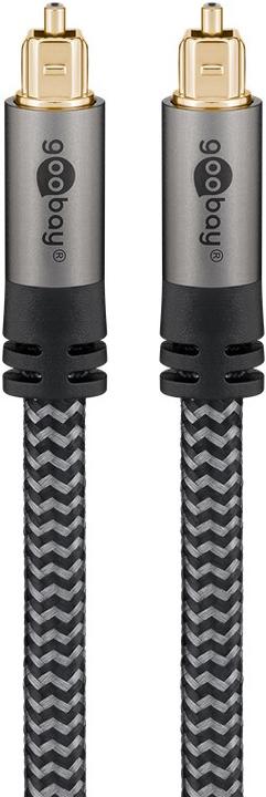 Actual product image Goobay TOSLINK cable, 1 m, Sharkskin Grey (1 m, TOSLINK)