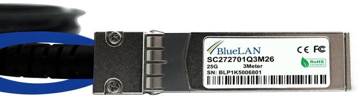 Actual product image CBO Netgear SFP28-DAC-3M compatible BlueLAN DAC SFP28 SC272701Q3M26