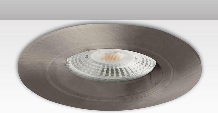 Actual product image Isoled Round mounting frame, hole cut-out 68mm, brushed aluminium, for GU10/MR16 spotlights