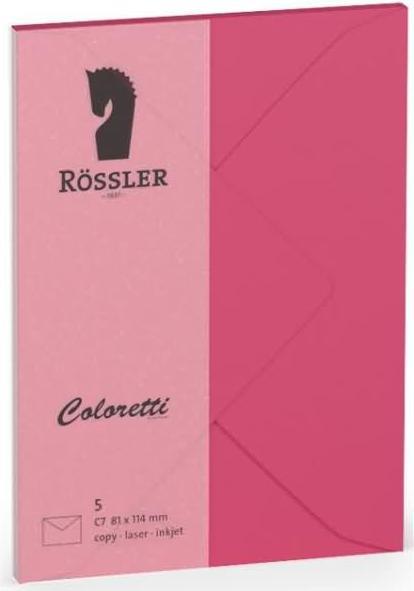 Rössler Briefumschlag Coloretti C7 5er Pack pink (C7, 5 x)