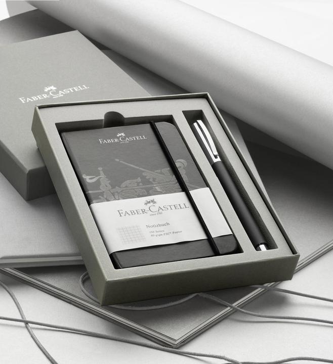 Immagine prodotto Faber-Castell Resina preziosa Ambition con taccuino (Nero, Argento, 1 x)
