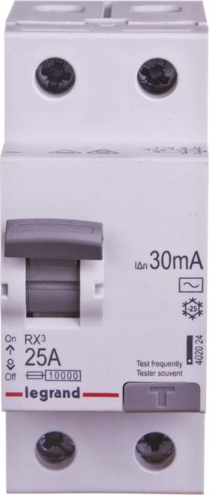 Image du produit Legrand Interrupteur RCD LE-402024 MONOPHASE, AC-TYP 30 mA 25 A