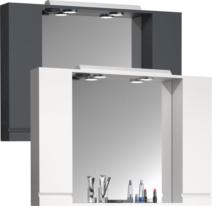 Actual product image VCM Bathroom Mirror Wall Mirror Width 100 cm Wall Mirror Mirror Cabinet Bathroom Revolving Door (100 x 14 x 71 cm)