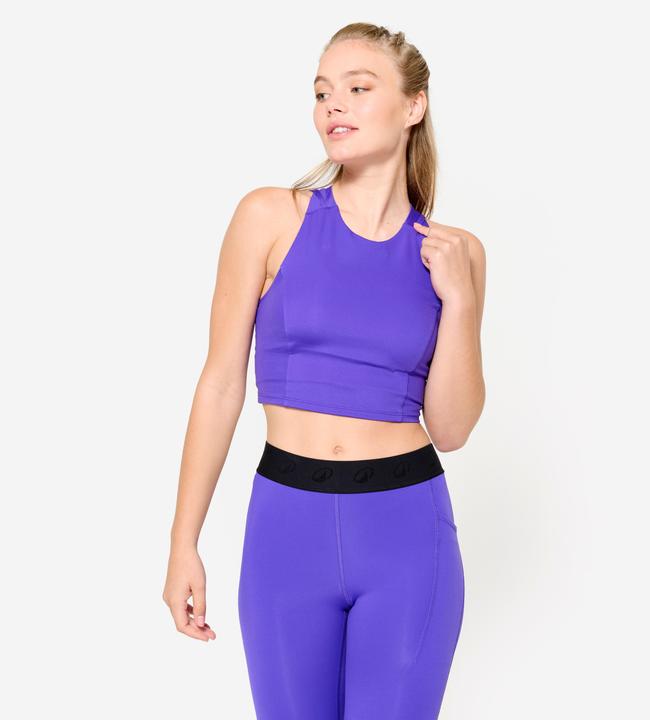 Produktbild Domyos Crop Top Damen enganliegend - violett (M)