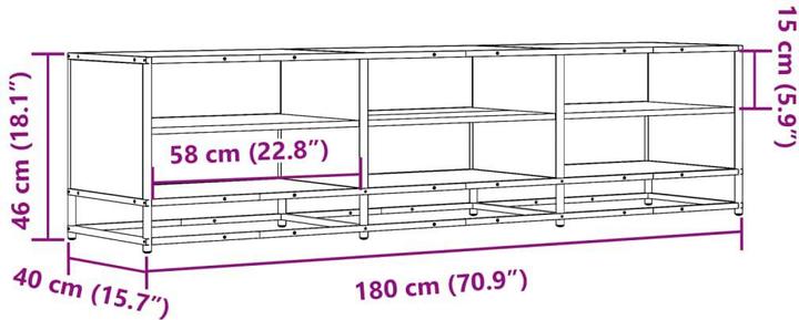 Image du produit VidaXL Armoire TV Lowboard Meuble TV Chêne Sonoma (180 x 40 x 46 cm)