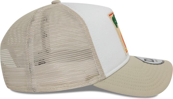 Actual product image New Era A-Frame Mesh Trucker Cap - California Patch Beige (One size)