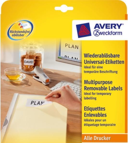 Actual product image Avery Labels, removable, home office, small pack