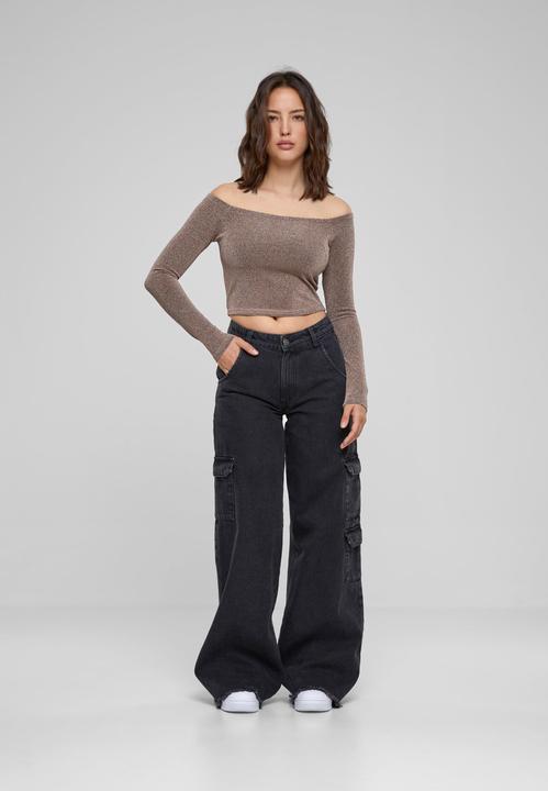 Immagine prodotto Urban Classics Ladies Off Shoulder Glitter Longsleeve (S)