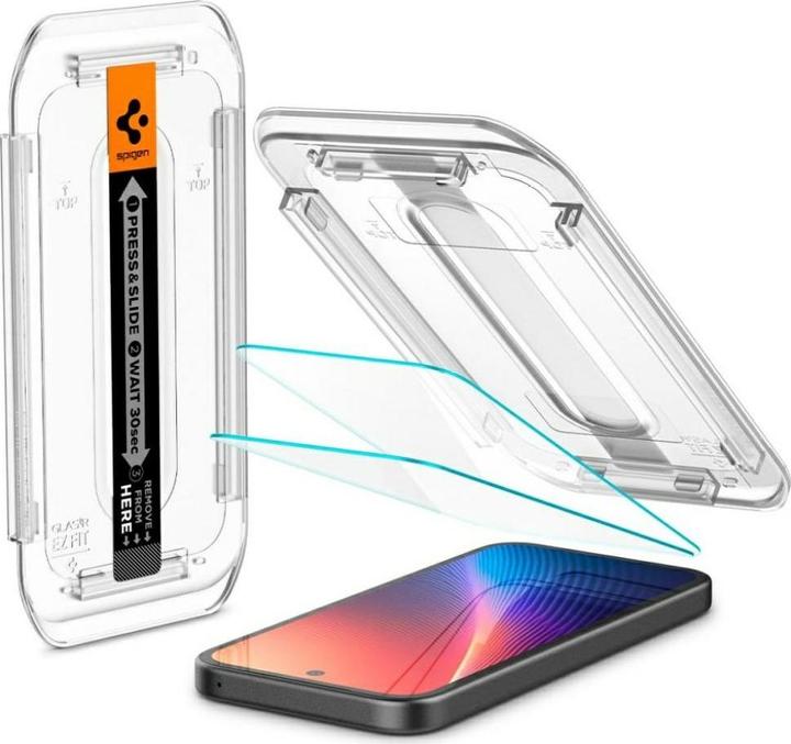 Immagine prodotto Spigen EZ Fit Gehärtetes Glas Clear Displayschutzfolie mit Einbaurahmen Google Pixel 9a (2 Pezzo/i, Google Pixel 9a)
