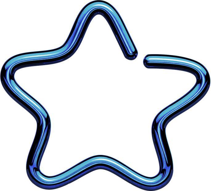 Star Piercing Micro Piercing Ring Stern dunkelblau mit Titanium Schicht (Chirurgenstahl 316L, ohne Messing)