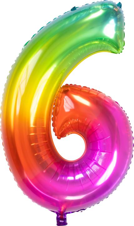 Folienballon Yummy Gummy Rainbow Zahl 6 (1 x)