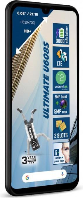 Actual product image Energizer Ultimate U608S Smartphone - Smartphone 2 GB RAM 32 GB 6.08 Inch 4G Dual Sim EU (Black) (32 GB, Black, 6.10", Dual SIM, 5 Mpx, 4G)