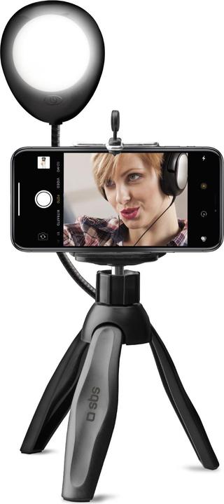 Produktbild SBS Selfie-Stativ mit Licht schwarz