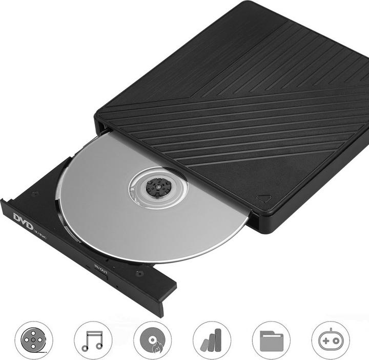 Produktbild Apfelkiste Externes Laufwerk Brenner Slim USB C/USB 3.0 DVD-RW Laufwerk & SD/MicroSD Reader für MacBook/Laptop (CD Brenner, DVD Brenner)