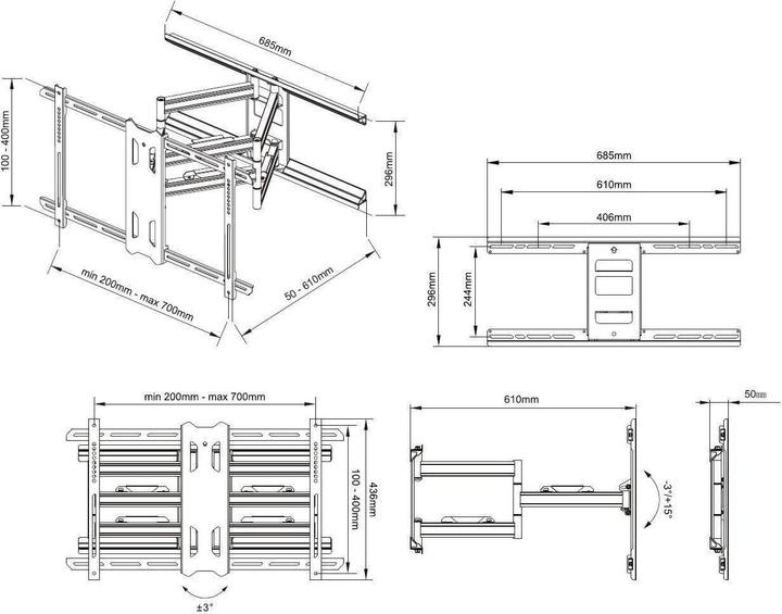 Immagine prodotto Multibrackets MB Supporto per esterni 80, resistente alla corrosione (Muro, 100", 60 kg)