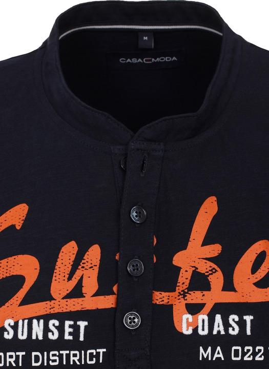 Actual product image Casa Moda T-Shirt Kurzarm-Henley-Shirt mit Print und Stickerei (XL)