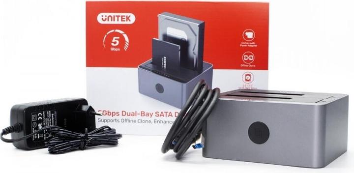 Image du produit Unitek Y-3026GY01-UE Station de clonage de disques 2 x SATA 2 5 /3 5 USB 5Gbps (USB-B, 2 Ports)
