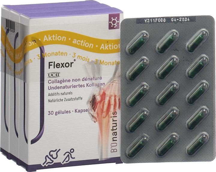 Immagine prodotto B'Onaturis Flexor con UCII Collagene Vitamine Minerali 3x (90 Pezzo/i, Pillole, 66 g)