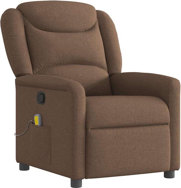 VidaXL Massagesessel Braun Stoff Massage TV-Sessel Sessel mit Massagefunktion
