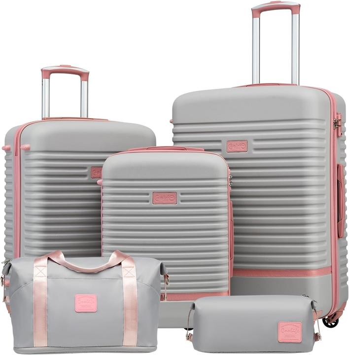 Coolife 5-teiliges Hartschalenkoffer-Set mit TSA-Schloss (Hand luggage (up to 50 litres))