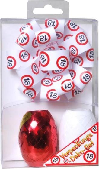 Produktbild UdoS Verpackungs-Deko Set zum 18. Geburtstag (Geschenkband, 1 x)