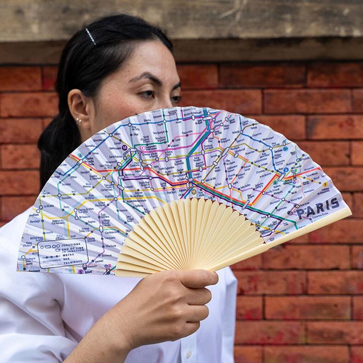 Image du produit Kikkerland Paris Transit Map Fan