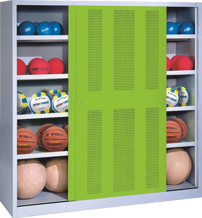 Actual product image C+P Ball cabinet (HxWxD: 195x120x50 cm, with perforated sliding doors, type 4)