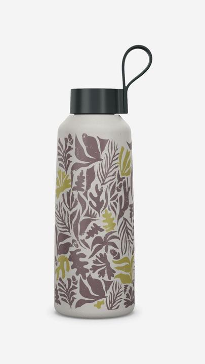 Quechua Trinkflasche 1 l Edelstahl Schraubverschluss Wandern - 100 geblümt (1 l)