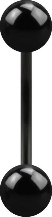 Star Piercing Micro Banane schwarz mit zwei Kugeln (ohne Messing, Chirurgenstahl 316L)