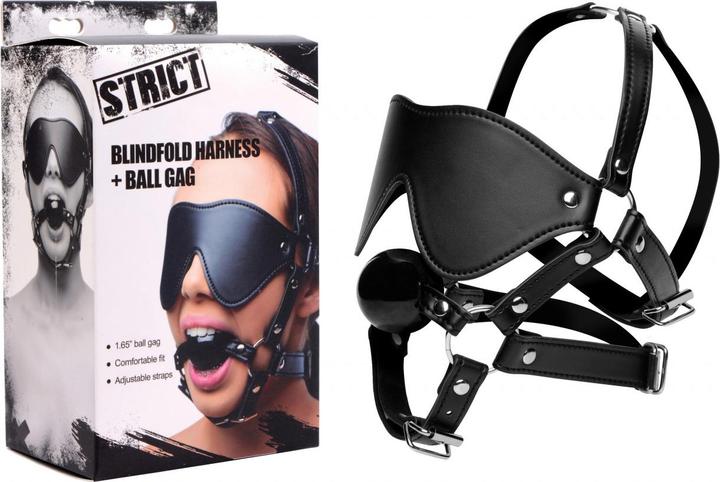 Actual product image XR Brands Kopfgeschirrr mit Augenbinde und Knebel