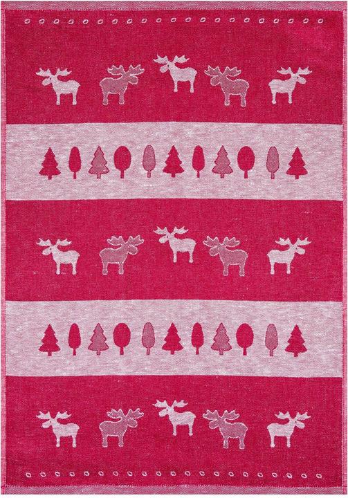 Image du produit Kracht Lot de 3 serviettes jacquard en lin mélangé Ligne d'élan (50 x 70 cm)