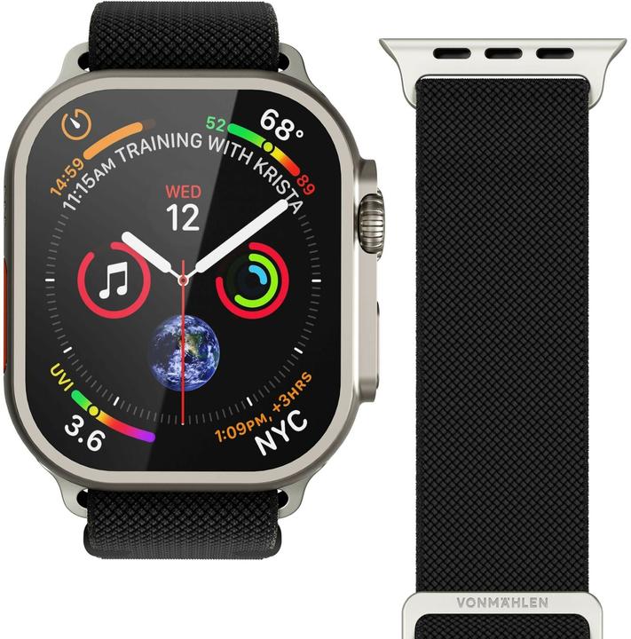 Actual product image Vonmählen Classic nylon wristband for Apple Watch 38 40 41 mm black (Nylon)