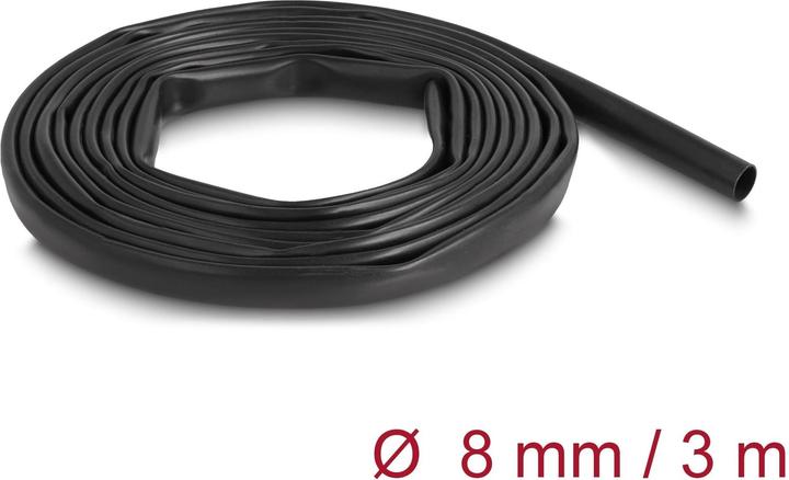 Produktbild Delock PVC Isolierschlauch 3 m x 8 mm schwarz (Kabelschlauch, 0.30 cm)