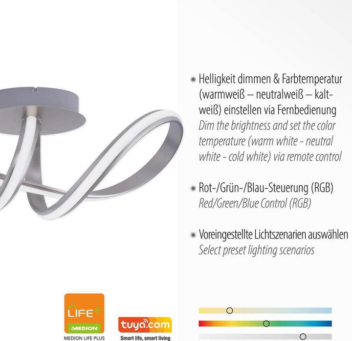Produktbild Leuchten Direkt Deckenleuchtestahl1xLEDBoard27005000KInnenleuchteIP20 (1300 lm)