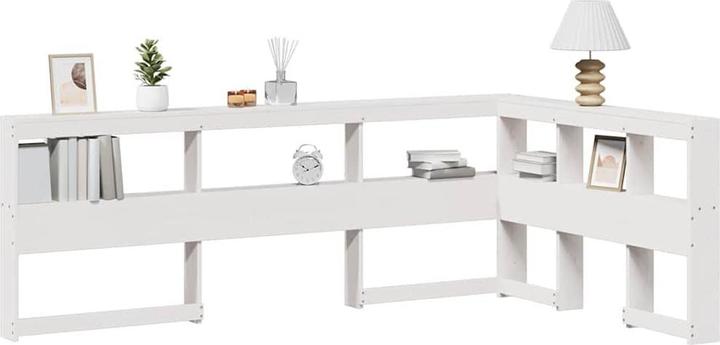 Produktbild VidaXL Kopfteil mit Bücherregal L-Form Weiss 120 cm Massivholz Kiefer