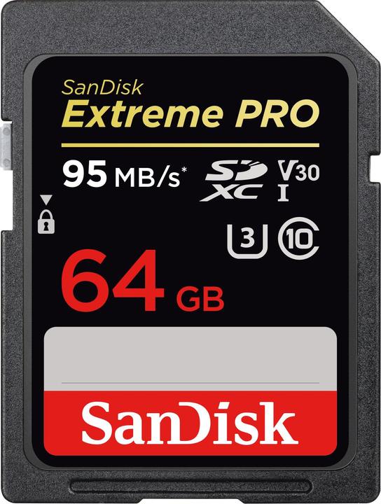 Actual product image SanDisk ExtremePro SDXC U3 (64 GB, SDXC, U3, UHS-I)