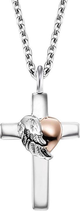 Engelsrufer ERN-CROSSHEART-BIR Cross Damen Halskette 40mm, verstellbar (925er Silber, 44 cm)