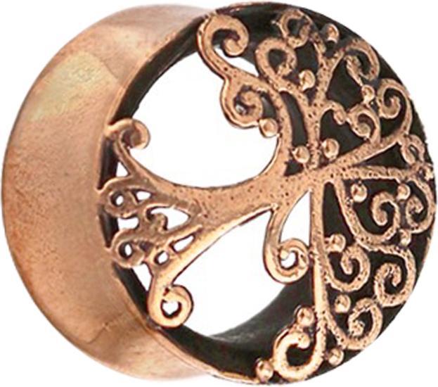Immagine prodotto Star Piercing Tunnel svasato in oro rosa Albero della Vita (senza ottone, Bronzo)