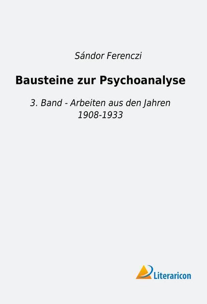Actual product image Bausteine zur Psychoanalyse (German, Sándor Ferenczi, 2018)