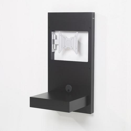 Actual product image Gisan TV wall bracket, up to 37" and 20kg, soft-close drawer, black (Wall, 37", 20 kg)