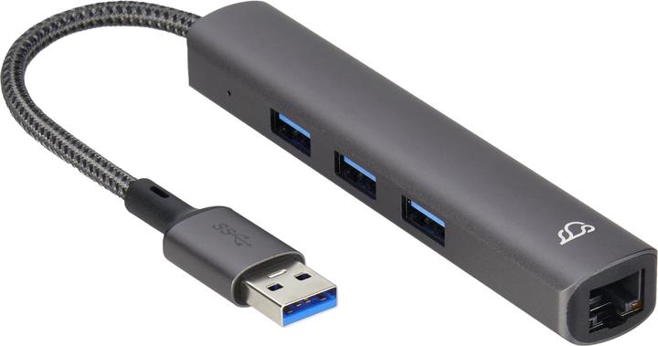 Productafbeelding Bluecloud USB-A Hub and Gigabit Ethernet, 4 ports (USB-A, 4 Havens)