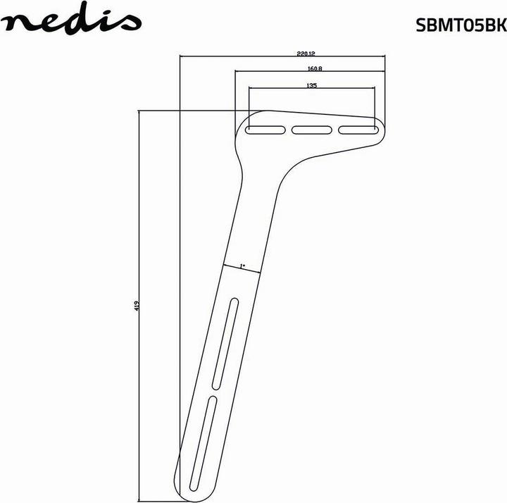 Actual product image Nedis Soundbar Bracket Universal Connected to the TV 15 kg Fixed Steel Black (1 pcs., Wall installation)